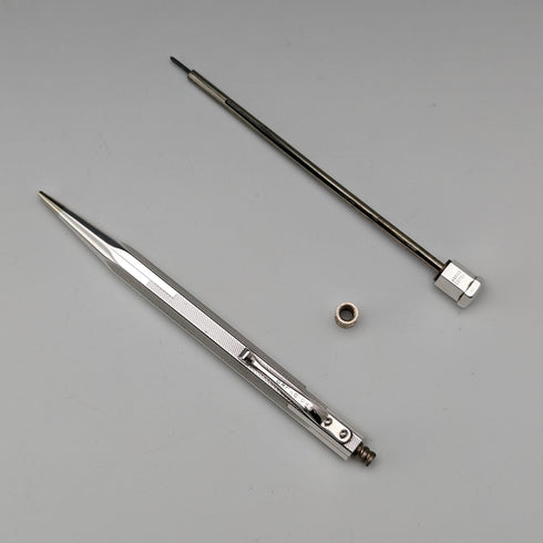 英國復古 Yard O' Red 捲製銀色六角形自動鉛筆(附盒子)